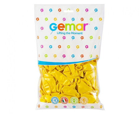 Balony Klasyczne Lateksowe Żółte Metaliczne Na Przyjęcie 30 cm - 100 szt.