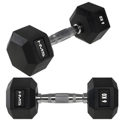 Hantle Hexagonalnych Gumowane Do Ćwiczeń Treningu Siłowego Zestaw 2x6 kg