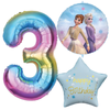 Balony Foliowe Na 3 Urodziny Dla Dziecka Kraina Lodu + Gwiazda + Cyfra 85cm