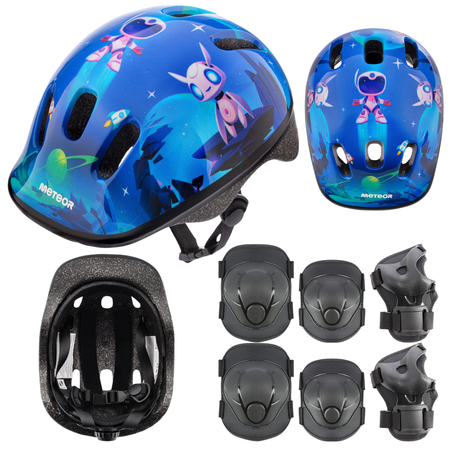 Kask Rowerowy Regulowany Dziecięcy Ochronny Otwory Wentylacyjne + Komplet Ochraniaczy