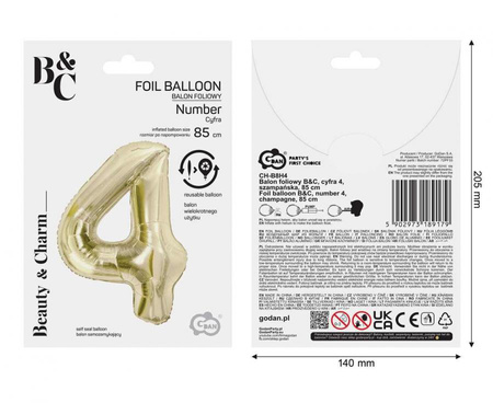 Balony Foliowe Dekoracja Na 40 Urodziny Rocznice Szampańskie 85 cm GODAN