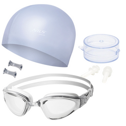 Zestaw Pływacki Na Basen 3w1 Czepek + Okularki + Zatyczki