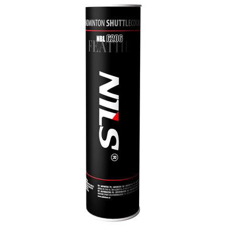 Zestaw 2 Rakiety + 6 Lotek Piórkowych Do Gry W Badmintona W Pokrowcu NILS