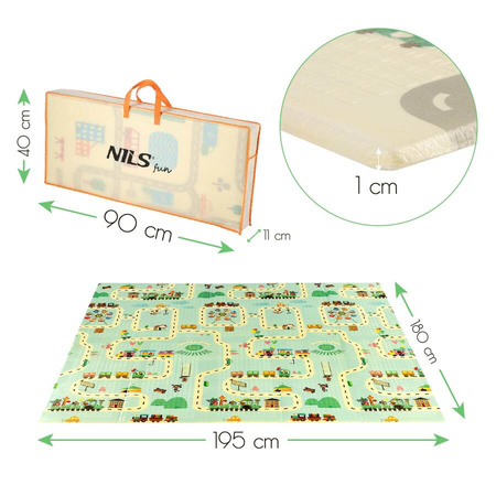 Mata Edukacyjna Piankowa Dla Dzieci Duża Dwustronna Składana XPE 195x180 cm