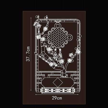 Klocki Konstrukcyjne Chińska Śliwka Drzewko 1078 Elementów Mould King
