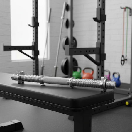 Gryf Krótki Gwintowany Do Hantli 40 cm + Zaciski Śrubowe SPOKEY