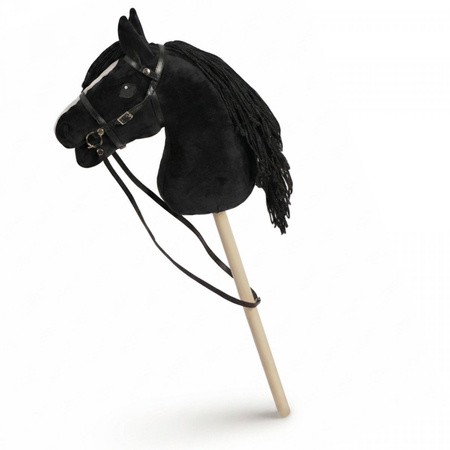 Hobby Horse Konik Na Patyku Kiju Do Skakania Z Grzywą Czarny MAMABRUM