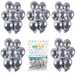 Balony Lateksowe Srebrne Klasyczne Chromowane Na Ślub Wesele 33cm - 50 szt.