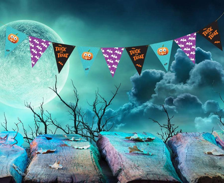 Girlanda Na Halloween Baner Papierowy Ozdobna Dekoracja 250 cm GODAN