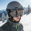 Kask Zimowy Narciarski Snowboardowy Szary Z Szybką AIR FLOW METEOR	
