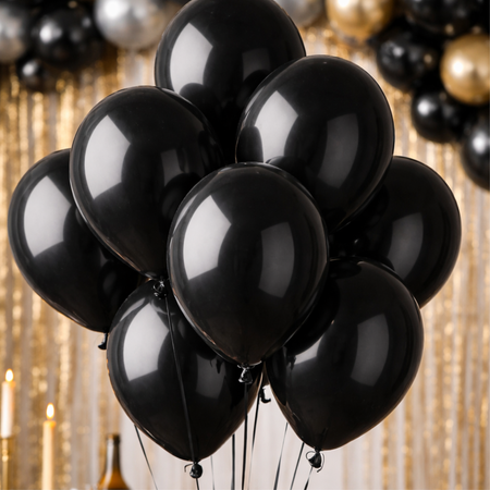Balony Czarne Klasyczne Pastelowe Dekoracyjne Na Urodziny GEMAR 8" 100 szt