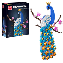 Zestaw Klocki Konstrukcyjne Paw Z Kwiatami 690 Elementów MOULD KING