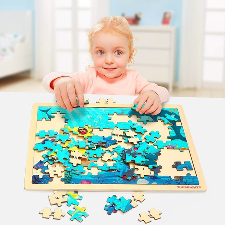 TOP BRIGHT Puzzle Drewniane Dla Dzieci Ocean 100el