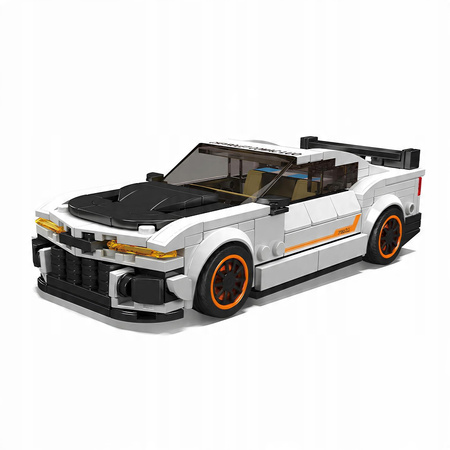 Klocki Konstrukcyjne Auto Samochód Wyścigowy 420 Elementów + Gablota MOULD KING