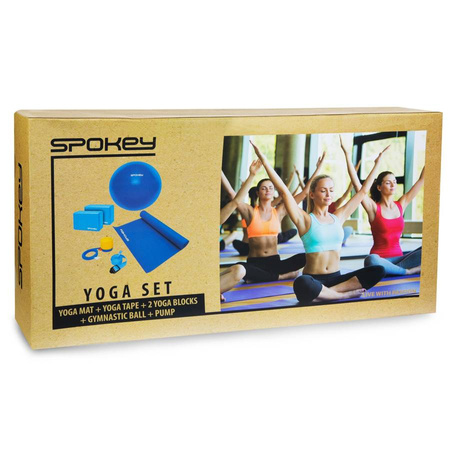 SPOKEY Zestaw Do Jogi Mata Piłka Pas + 2 Kostki
