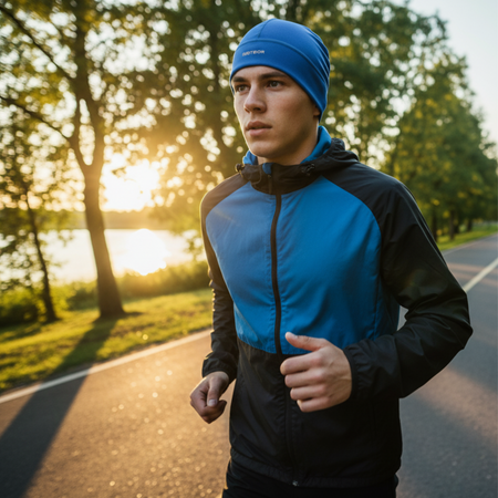 Czapka Treningowa Sportowa Do Biegania Pod Kask Szybkoschnąca Niebieska