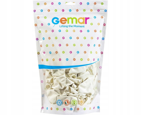 GEMAR Duże Białe Klasyczne Pastelowe Balony Makaroniki 48 cm - 25 szt.