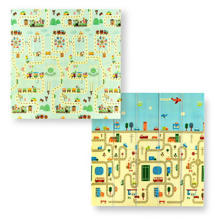 Mata Edukacyjna Piankowa Dla Dzieci Duża Dwustronna Składana XPE 195x180 cm