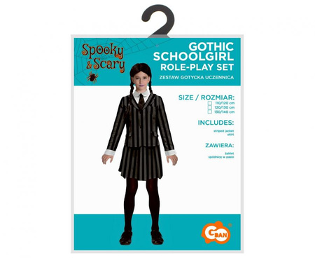 Strój Kostium Przebranie Gotycka Uczennica Na Halloween Karnawał GODAN