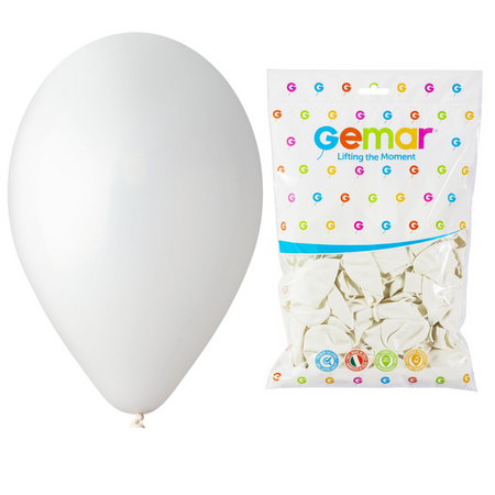 Balony  Białe Klasyczne Pastelowe Makaroniki Na Ślub Wesele 12" 200 szt.