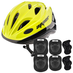 METEOR Regulowany Kask Rowerowy Ochronny Dla Dzieci + Zestaw Ochraniaczy