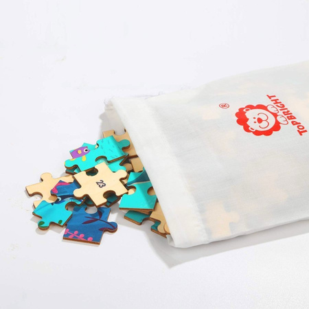 Puzzle Drewniane Dla Dzieci Ocean Zestaw 100 Elementów TOP BRIGHT
