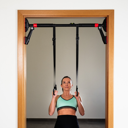 HMS Drążek Rozporowy Regulowany Do Podciągania 96-130 cm Z Kółkami Gimnastycznymi