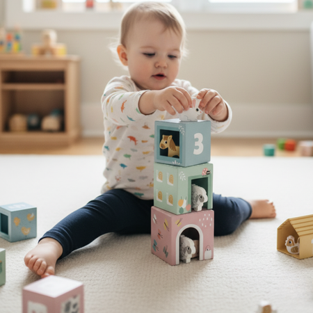 Wieża Piramida Sorter Kształtów Ze Zwierzątkami MAMABRUM