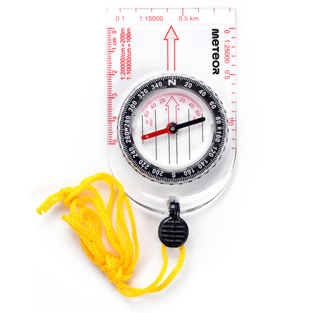 METEOR Turystyczny Kompas Kieszonkowy Z Linijką Skalą I Smyczą