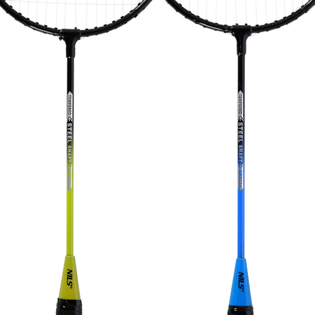 Zestaw Do Gry W Badmintona Rekreacyjnej 4 Rakiety + Siatka + Lotki NILS