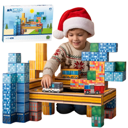 Klocki Magnetyczne Konstrukcyjne Zestaw 114 Elementów Edukacyjne Dla Dzieci