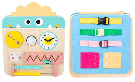 Drewniana Tablica Manipulacyjna Sensoryczna Montessori Dla Dzieci 2w1