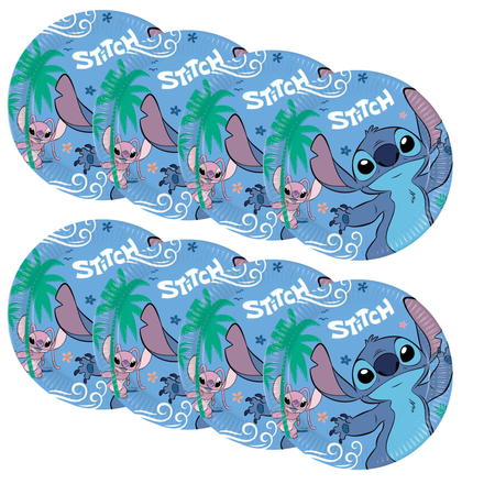 Talerzyki Papierowe Ozdobne Na Przyjęcie 23 cm Stitch & Angel 8 szt. PROCOS