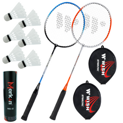 Rakiety Do Gry W Badmintona ISODYNAMIC W Pokrowcu WISH + 6 Lotek Nylonowych