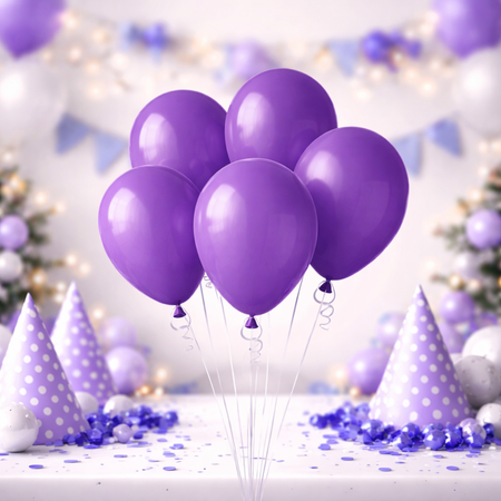 Balony Lateksowe Klasyczne Pastelowe Fioletowe Na Urodziny 10" - 100 szt.