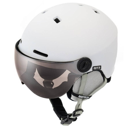 Kask Zimowy Narciarski Snowboardowy Biały Z Szybką AIR FLOW METEOR