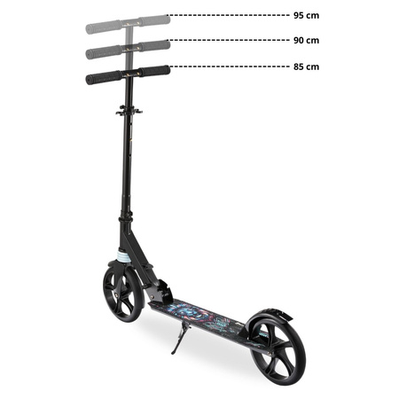 Hulajnoga Miejska Klasyczna Składana Regulowana Wysokość Koła 200 mm Cyfrowy Lew HYPERMOTION