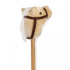 Hobby Horse Konik Na Patyku Kiju Do Skakania Z Grzywą Beżowy MAMABRUM