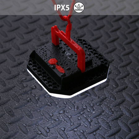 Lampa Turystyczna Ze Stroboskopem Ładowana Przez USB 220 LM IPX5 Z Uchwytem