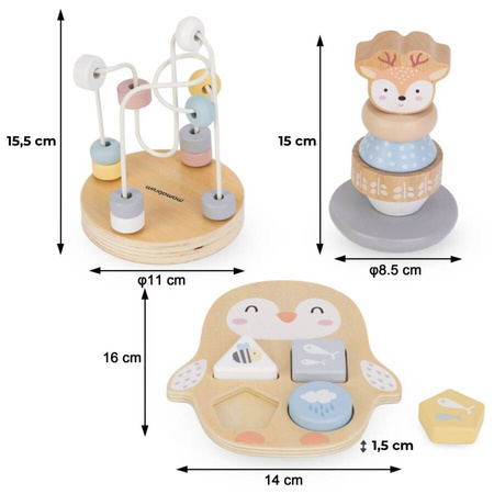 Sensoryczna Zabawka Edukacyjna Montessori Przeplatanka Piramidka MAMABRUM