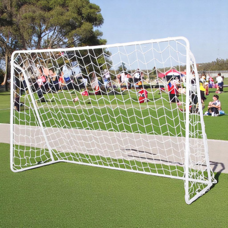 Siatka Do Bramki Piłkarskiej Metalowej Treningowej Biała 245x155x80 cm