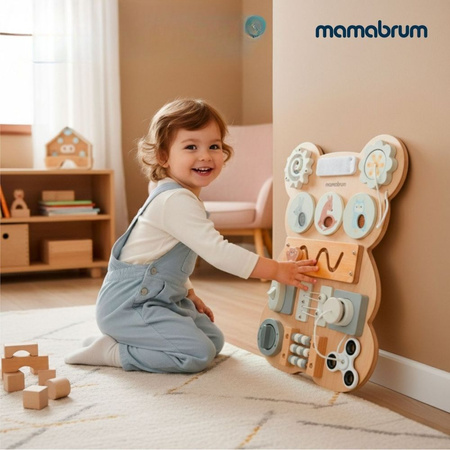 Tablica Manipulacyjna Sensoryczna Montessori Edukacyjna Miś 30x40 cm
