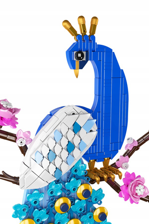 Zestaw Klocki Konstrukcyjne Paw Z Kwiatami 690 Elementów MOULD KING