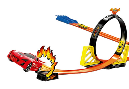 Tor Wyścigowy Samochodowy Pull Back Dla Dzieci 530 cm + 2 Samochody