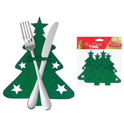 Etui Na Sztućce Świąteczne Pokrowiec Choinka Na Boże Narodzenie 4 szt.