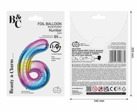 Balony Foliowe Na 6 Urodziny Koala Z Czapeczką + Gwiazda + Cyfra 3 szt.