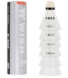 Lotki Do Gry W Badmintona Nylonowe Białe WISH Komplet 6 szt.