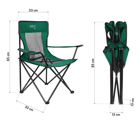 Krzesło Turystyczne Składane Kempingowe Plażowe Ogrodowe + Pokrowiec NILS