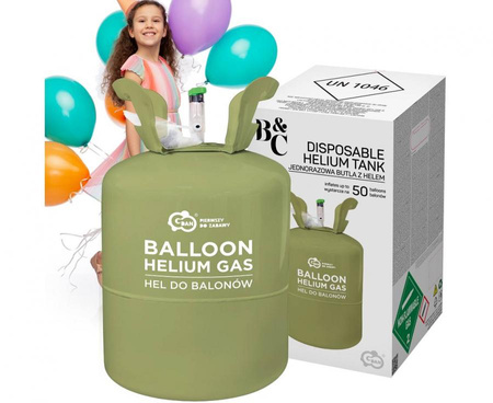 Jednorazowa Butla Z Helem Do 50 Balonów 9" Na Ślub Wesele Urodziny GODAN