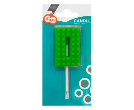 Świeczka Klocek Urodzinowa Na Tort Dekoracyjna Ozdoba GODAN Cyferka 0